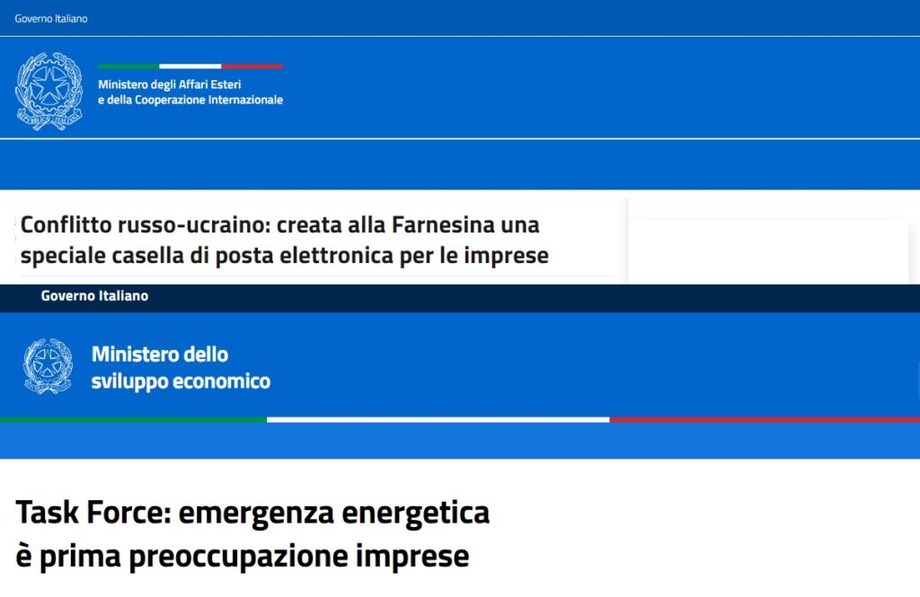 Guerra in Ucraina: problemi import/export e Task force Ministeriali di MISE e MAECI