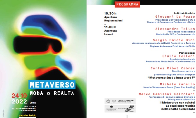 «Metaverso: moda o realtà» – Udine, 24 ottobre 2022 ore 11:00