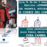 NUOVO CODICE DEL CONSUMO COSA CAMBIA DAL 1°LUGLIO PER SALDI – PROMOZIONI, OUTLET – BLACK FRIDAY – LIQUIDAZIONI – E-COMMERCE