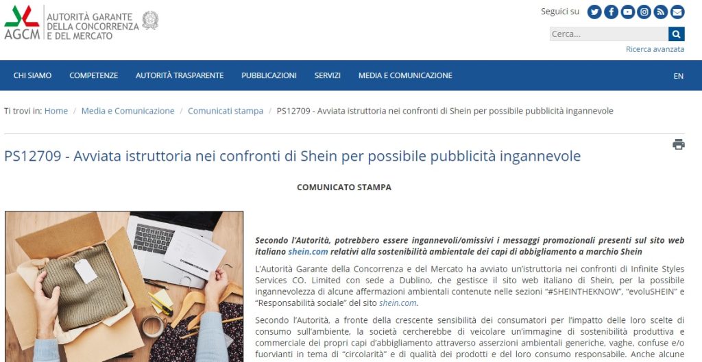 Istruttoria Antitrust su Shein – GIULIO FELLONI: “URGENTE VALORIZZARE GLI ESERCIZI DI PROSSIMITÀ E LA QUALITÀ DEI PRODOTTI DI MODA”